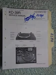 Kenwood KD-39R Service Manual Original Repair Book Stereo Turntable Record. Fixed Price $19.98.