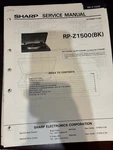Orig. Sharp RP-Z1500BK RPZ1500 Repair & Service Manual *original*. Fixed Price $10.99.