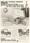 1960 Phonola Portable Record Player Phonograph 2460 2260 1460 Waters Conley Ad. Fixed Price $11.00.