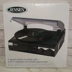 Jensen Record Turntable 3-SPEED Stereo Speakers Vinyl Player Model JTA-230. Fixed Price $119.99.