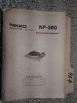 Nikko NP-500 Service Manual Original Repair Book Stereo Turntable 4 Pages. Fixed Price $27.50.