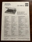 Dual CS-616Q Turntable Record Player Service Manual Original Genuine. Fixed Price $14.99.