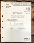 Sony PS-1350 PS-2350 Record Player / Turntable Supp. Service Manual *original*. Fixed Price $14.97.