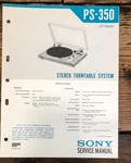 Sony PS-350 Record Player / Turntable Service Manual *original*. Fixed Price $19.97.