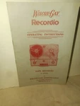 Wilcox Gay Reel To Tape Recorder Recordio 3A Series Operating Instructions. Fixed Price $16.95.