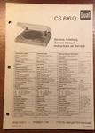 Dual Cs 616 Q Turntable Original Service Manual P125. Fixed Price $14.74.
