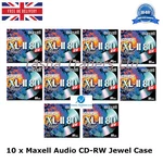 10 Maxell Audio Cd-rw Jewel Case Rewritable Recordable Blank Music 80 Min Disc. Fixed Price $21.46.