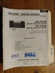 Sharp SG-F500 Cp Service Manual Original Repair Book Stereo Cd Player. Fixed Price $25.00.