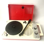 Columbia GP-3 Portable Record Player Turntable Red 100V Vintage Audio Japan. Fixed Price $119.98.