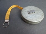 Vintage Walsco 50 Ft Roll-up Cloth Tape Measure Metal Case Milford, Conn. Fixed Price $17.00.