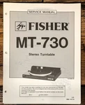 Fisher MT-730 Record Player / Turntable Service Manual *original*. Fixed Price $19.97.