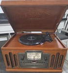 Crosley CR42 Retro Brown Turntable Cd Cassette Am/fm Radio Aux Headphone. Fixed Price $85.50.