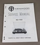 Kenwood Quartz Pll Direct Drive Turntable KD-750 Service Manual D-3901. Fixed Price $350.00.
