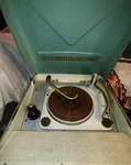 Vintage 1950'MOTOROLA 5R23-G Working Portable Fiberglass Record Player Am Radio. Fixed Price $389.99.