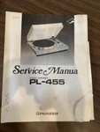 Pioneer PL-455 PL455 Turntable Service Manual **original**. Fixed Price $29.88.