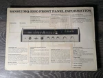 Sansui MQ-2000 Function Chart Front Panel/ Auto Changer Information Instructions. Fixed Price $15.90.