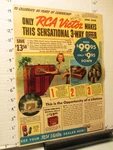 Newspaper 1938 Victor Cabinet Radio Victrola 78RPM Record Player Nysn. Fixed Price $18.00.