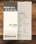 Sherwood PF-1170R Turntable Service Manual *original*. Fixed Price $29.97.