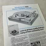 Stanton 8004 Gyropoise Turntable Brochure Original One Page Front Back M304. Fixed Price $19.95.