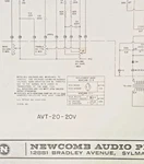 Newcomb AVT-20-20V Turntable Schematic. Fixed Price $15.00.