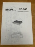 Nikko NP-500 Auto-return Turntable Service Data Original Oem Vintage Parts List. Fixed Price $24.99.