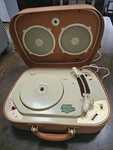 Teppaz Octave French Portable Record Player Vintage Suitcase Turntable Powers On. Fixed Price $129.00.