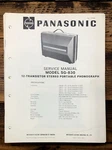 Panasonic SG-830 Record Player / Turntable Service Manual *original*. Fixed Price $14.97.