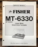 Fisher MT-6330 Record Player / Turntable Service Manual *original*. Fixed Price $24.97.