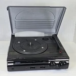 Jensen JTA-230 3-SPEED Stereo Turntable Built In Speakers Black Record Player. Fixed Price $18.99.