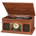 Victrola Walden 4-IN-1 Wood Record Player (mahogany) Factory Direct. Fixed Price $69.99.