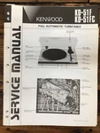 Kenwood KD-51FC Record Player / Turntable Service Manual *original*. Fixed Price $14.97.