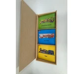 Transportation Vehicle Puzzle Set Wooden Storage Box Train Fire Truck Shure. Fixed Price $24.00.