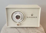 Vintage General Electric Tube Radio Antique White Works Model T-104A. Fixed Price $65.00.