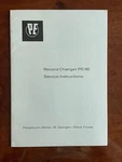 Vintage Record Changer Pe 66 Service Instructions Manual. Fixed Price $26.95.