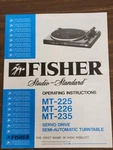 Fisher MT-225 MT-226 MT-235 Record Player / Turntable Service Manual *original*. Fixed Price $9.87.