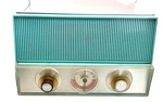 1963 Philco K914-124 Seafoam Am/fm Tube Radio Mid-century Modern Dual-speaker. Fixed Price $125.00.