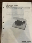 Harman Kardon T60 Turntable Service Manual *original* Book Pdf-free Shipping. Fixed Price $16.99.