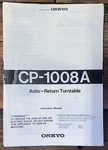 Onkyo CP-1008A Record Player / Turntable Owner User Manual *original*. Fixed Price $19.97.