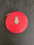Vtg Walsco 50 Ft Roll-up Cloth Tape Measure Red Metal Case Milford, Conn. Fixed Price $17.99.