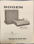 Bogen - VP25A Record Player Service Information And Schematic Photo Copy. Fixed Price $15.00.
