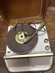 Vintage Leather Case Firestone 4A-193 Portable Speed Stereo Record Player. Fixed Price $79.30.
