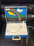Vintage Imperial Party Time Portable Record Player With Rainbow Scene - Works!. Fixed Price $44.44.