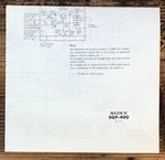 Sony SQP-400 Fold Out Schematic *original*. Fixed Price $14.97.