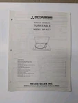 Mitsubishi Model DP-EC7 Turntable Service Manual D-4975. Fixed Price $64.95.