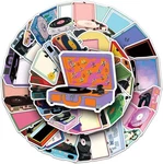 Retro Record Player Stickers For SCRAPBOOKING,50 Pcs Vintage Vinyl Decals. Fixed Price $7.19.
