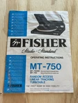 Fisher Turntable MT-750 Operating Manual D-3553 Made Japan. Fixed Price $17.99.