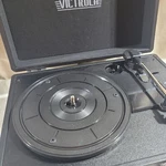 Victrola Suitcase Electric Record Player With 3-SPEED Turntable. Fixed Price $32.00.