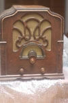 1934 Montgomery Ward Airline 2-103 Wood Tombstone Tube Radio For Repair. Fixed Price $340.00.