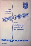 Magnavox Astro Sonic Stereo Console Instruction Envelope 591295 1960S. Fixed Price $34.99.