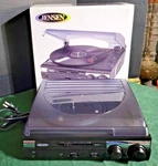 Jensen Record Turntable 3-SPEED Stereo Speakers Vinyl Player Model JTA-230. Fixed Price $34.95.